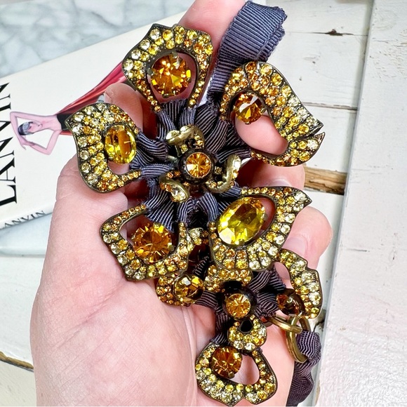 Lanvin Gold Plated Crystal Flower Necklace - Picture 10 of 10